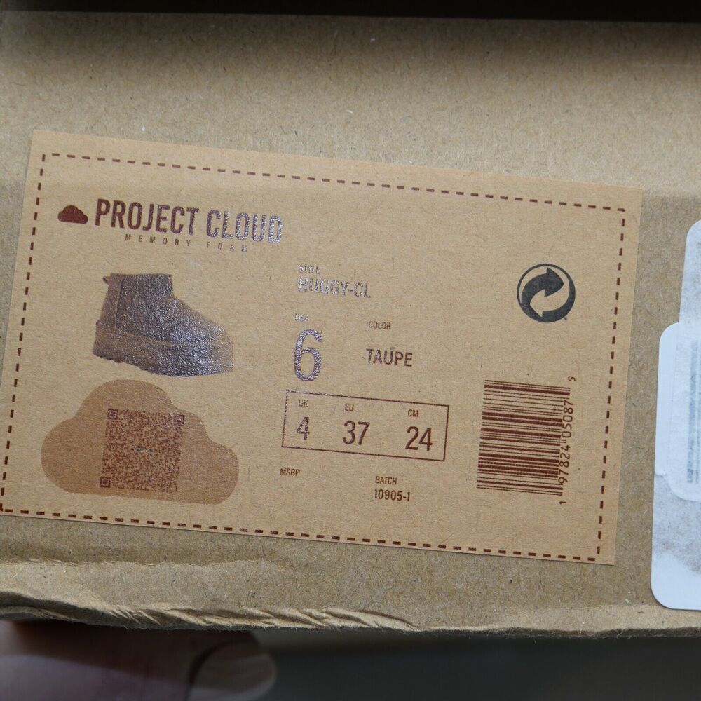 NEW Project Cloud Huggy Women's 6 Platform Suede Ankle Boots Taupe Brown Faux Fu - Picture 3 of 8
